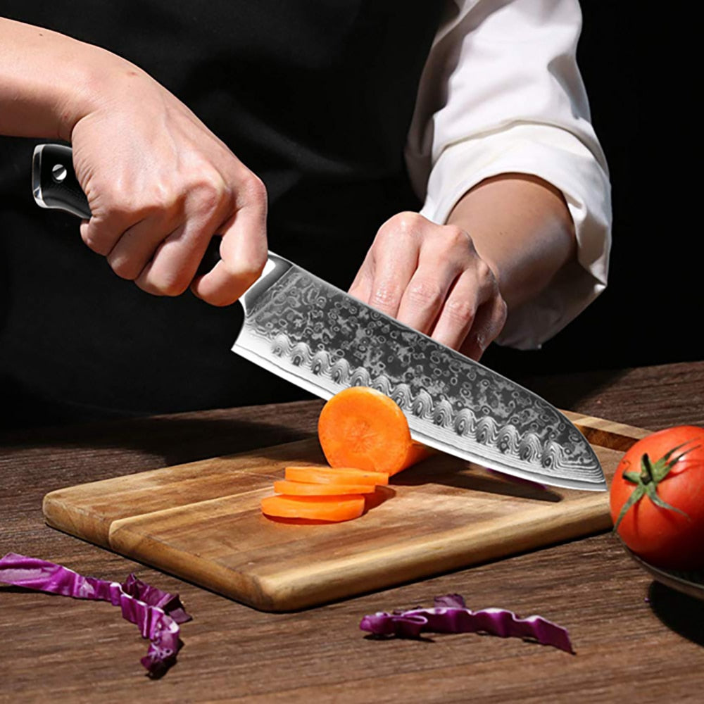 XITUO Damascus kitchen Knife 1-9PC 67 layers Japan Damascus steel Chef knife Sharp Sankotu Cleaver Boning Paring knife G10 handl