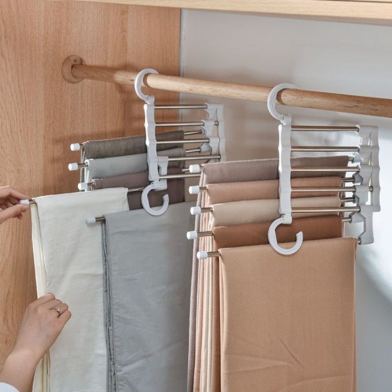 5 in 1 Trouser Storage Rack Adjustable Closet Organizer